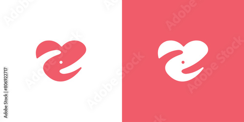 Simple Pregnant Love Logo for a Pregnant Mother's Love Shape by Hugging Her Belly.