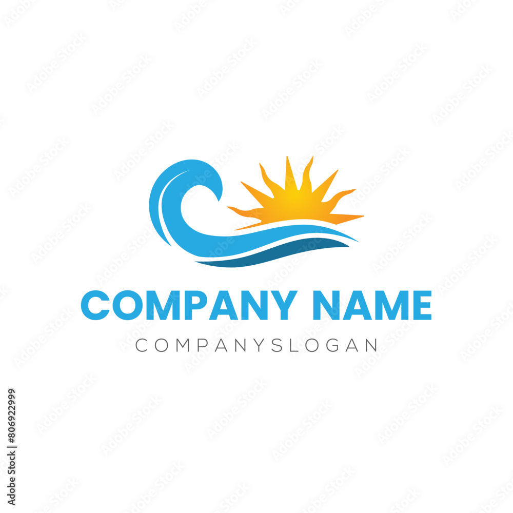Obraz premium Beach logo design, vector logo design, illustration 