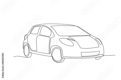 Single continuous line drawing of a SUV. Technological advances in transportation. Continuous line draw design graphic vector illustration.
