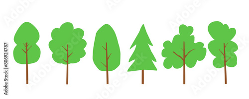 Vector A Simple Set of Trees  Can Be Used for Posters with a Natural Theme