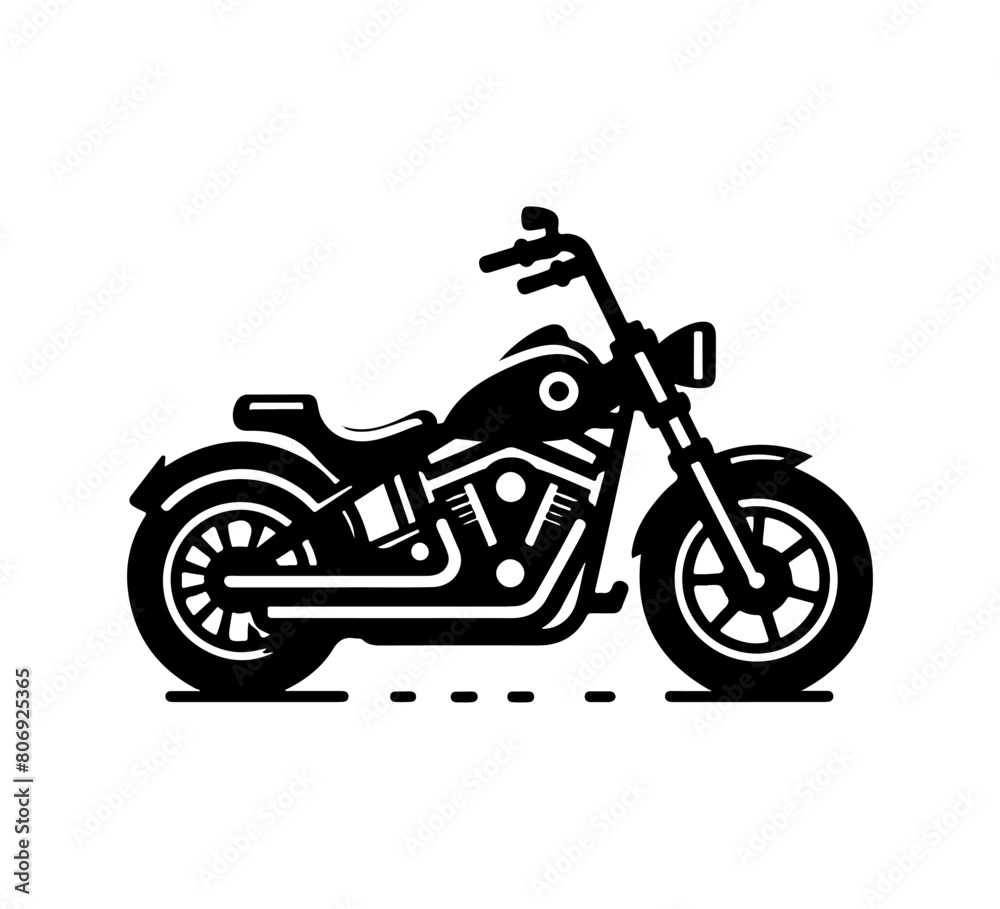 Chopper motorbike vector simple icon