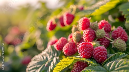 Promoting Sustainable Practices and Organic Food Options Through a Small Eco-Friendly Raspberry Farm. Concept Organic Farming, Sustainability, Eco-friendly Practices, Small Business, Raspberry Farm photo