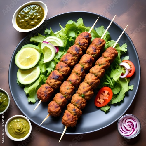 seekh kabab spicy with plate