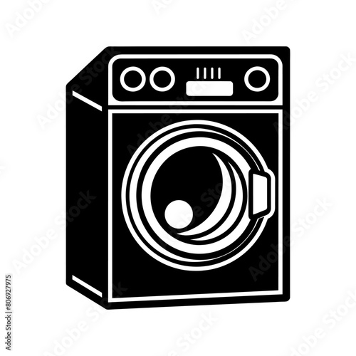 Retro Washing Machine Vector Illustration