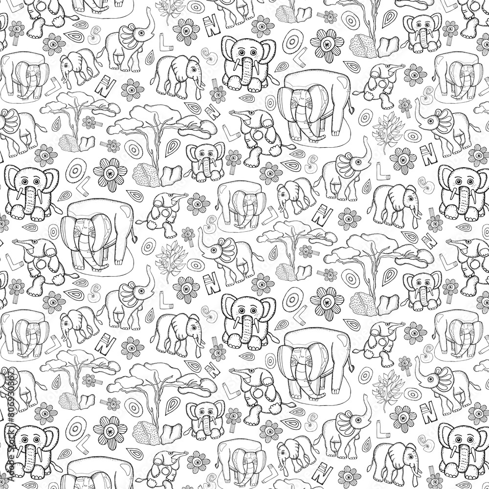 Surface pattern design - elephants