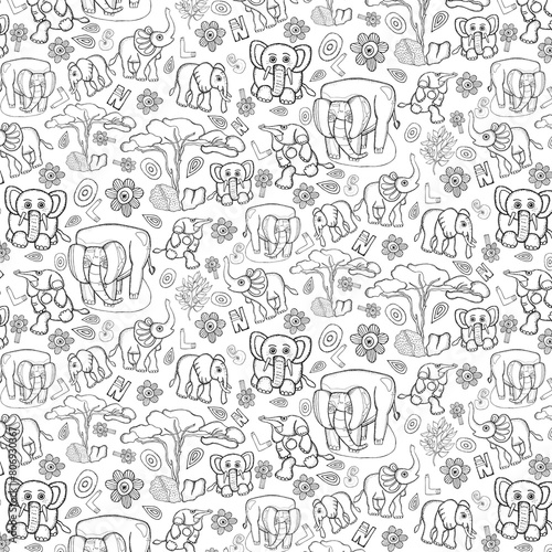 Surface pattern design - elephants