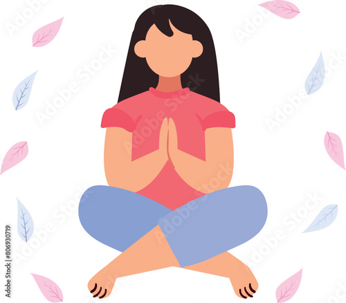 Girl doing yoga positions.