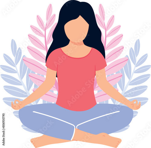 Girl relaxing from yoga.