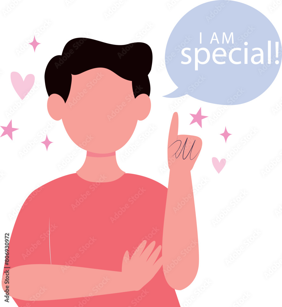 The boy said I am special. The boy said I am special.