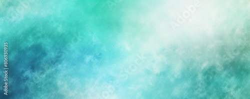 Cyan white spray texture color gradient shine bright light and glow rough abstract retro vibe background template grainy noise grungy empty space with copy space © Lenhard