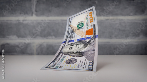 Single $100 Bill on Plain Background for Financial Concepts