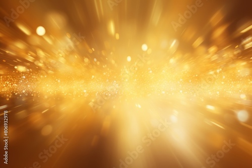 Gold defocused blurred motion abstract background widescreen with copy space texture for display products blank copyspace for design text photo