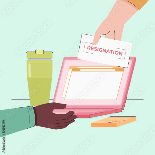 Hand drawn resignation illustration