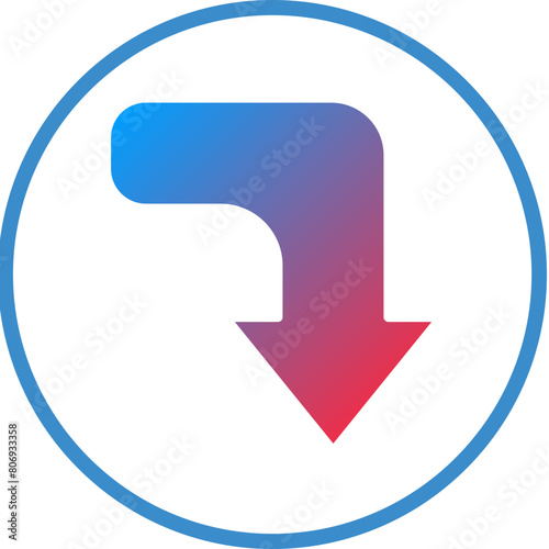 Turn Down Icon Style