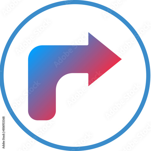 Free Download Turn Right Icon Style - GFXLoad