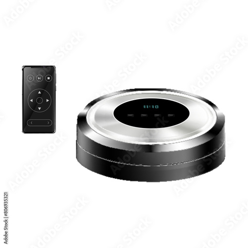 robot vacuum cleaner isolated on white background. Realistic vector illustration