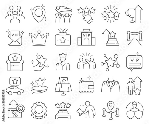 VIP line icons collection. Thin outline icons pack. Vector illustration eps10