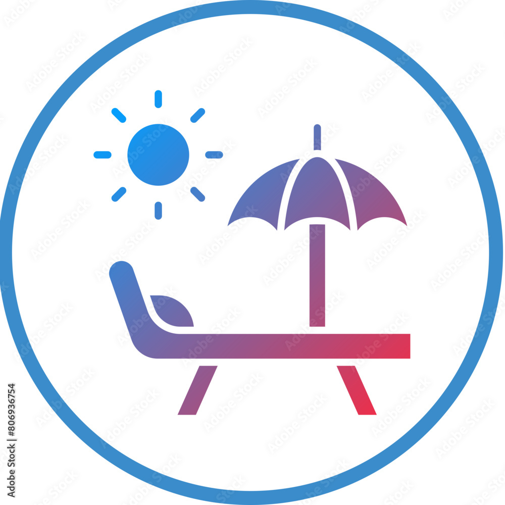Sun Bed Icon Style Sun Bed Icon Style