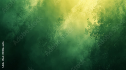 A Beautiful natural diffused green light  dark green and light yellow background