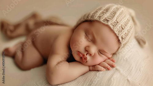 A newborn baby sleeping