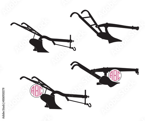 Old Plow svg, Farming Vector, Farmhouse svg File, old plow monogram