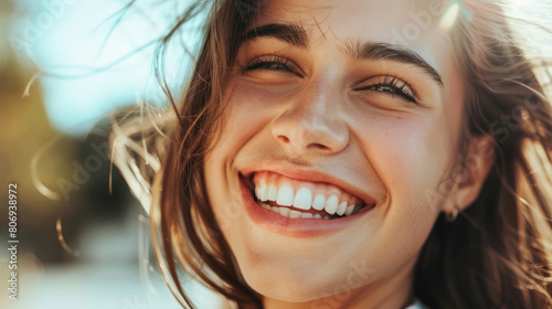 A White teeth, beautiful smile photo