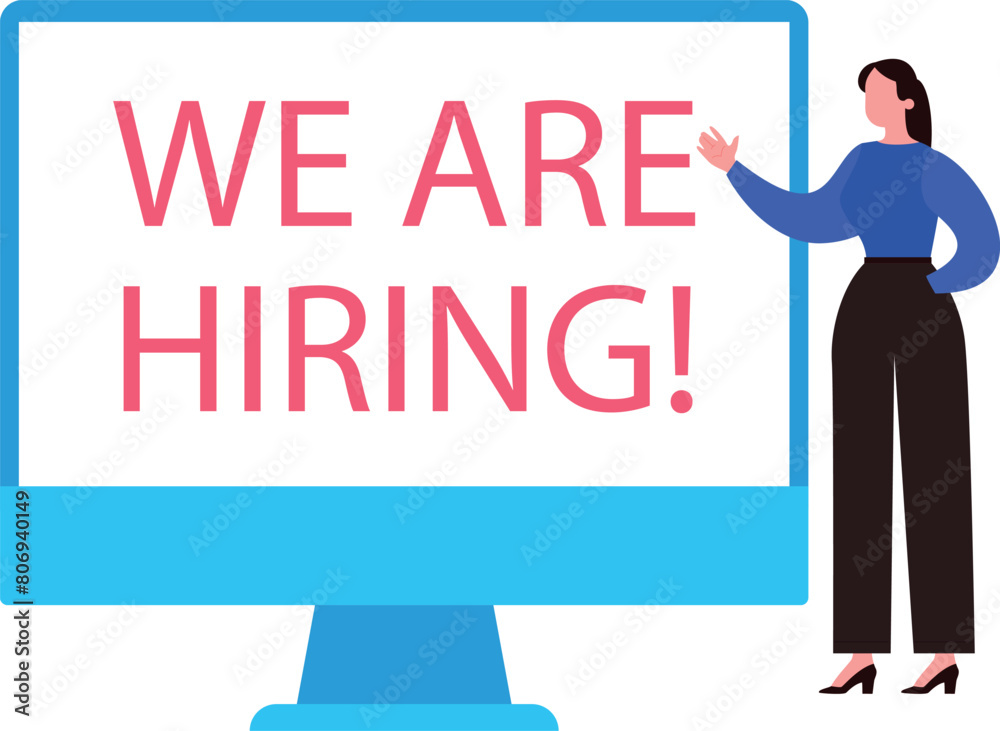 The girl is working on the hiring. The girl is working on the hiring.