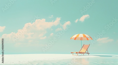 beach chairs and umbrella