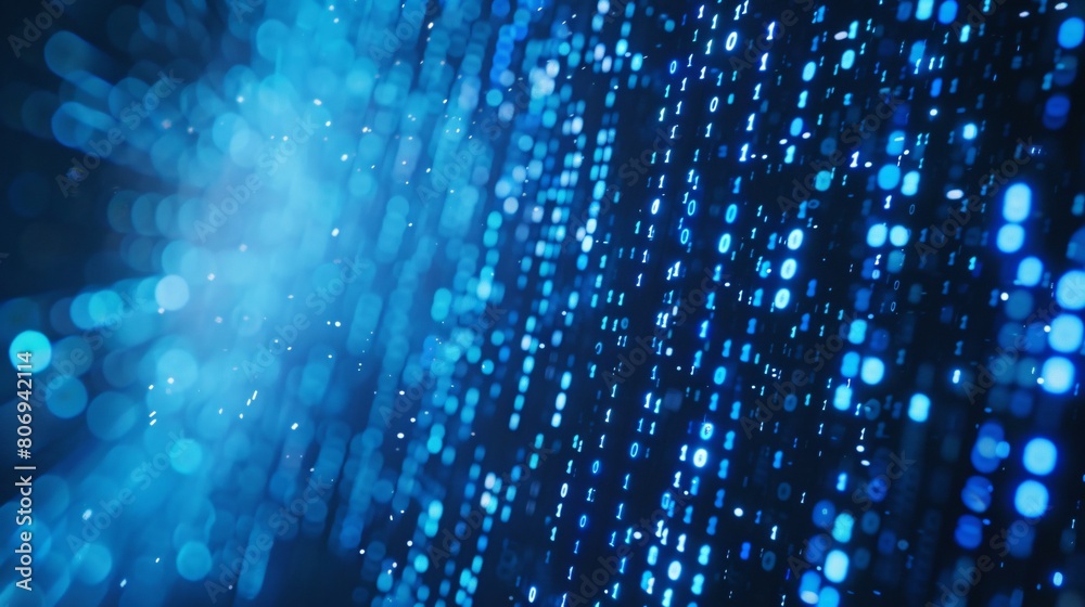 Binary code on a blue background. The concept of hacking and malware. Binary code on a blue background. The concept of hacking and malware.