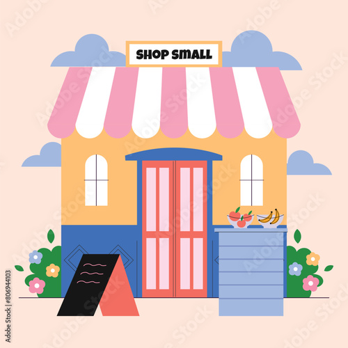 Fototapeta Naklejka Na Ścianę i Meble -  Flat small business saturday illustration
