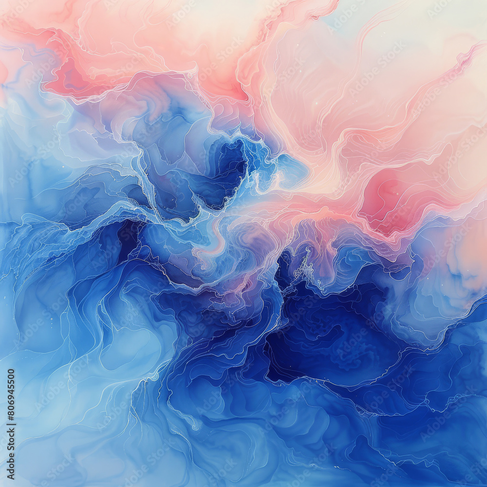 Obraz premium Abstract watercolor ocean water wave isolated with aqua splash