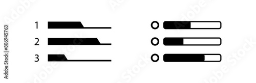 Poll quiz vector icons. Survey chart results icon set.