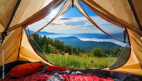 テントの中から見える、夏の景色 photo