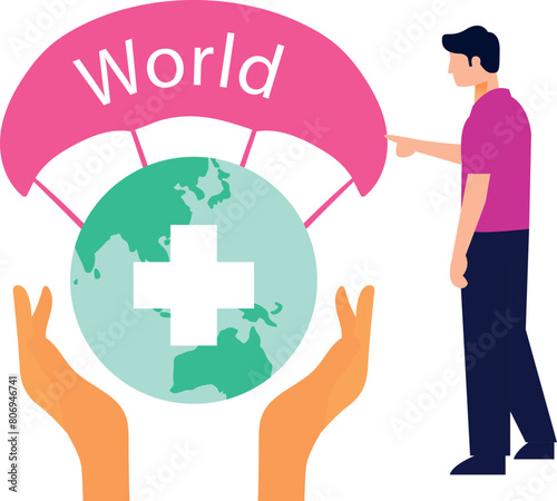 The boy is working for global welfare.