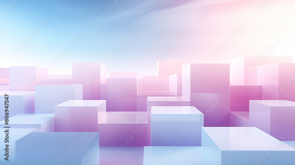Fototapeta premium Vivid Abstract Cubes Background in Pink Tones