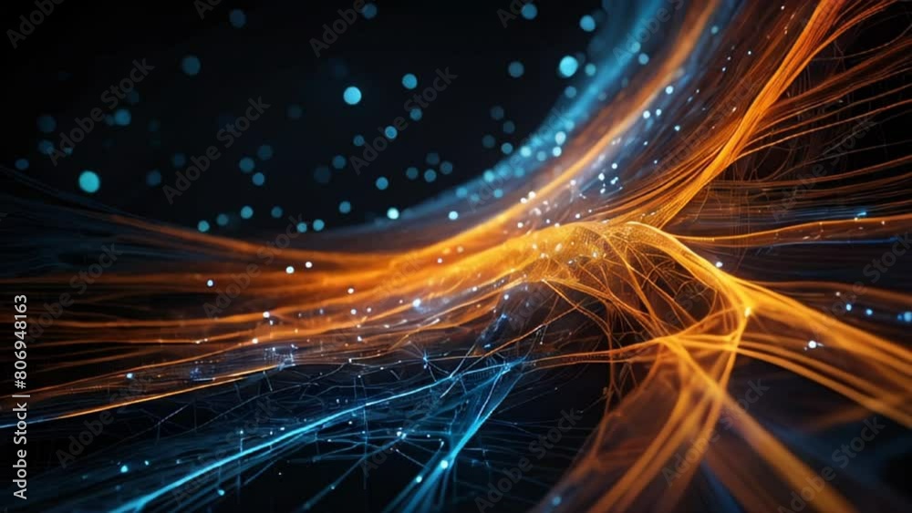Abstract connection lines. Digital background. digital connection abstract animation lines on dark background. network connection structure technology background.