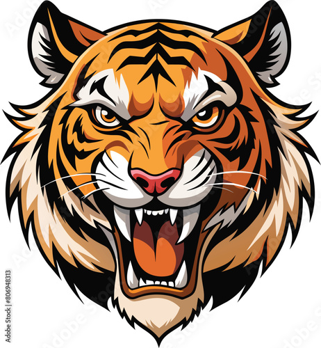 tiger head vector logo  tiger mascot logo  tiger head mascot logo esport design   Wild Tiger  E-sports Game Logo Template