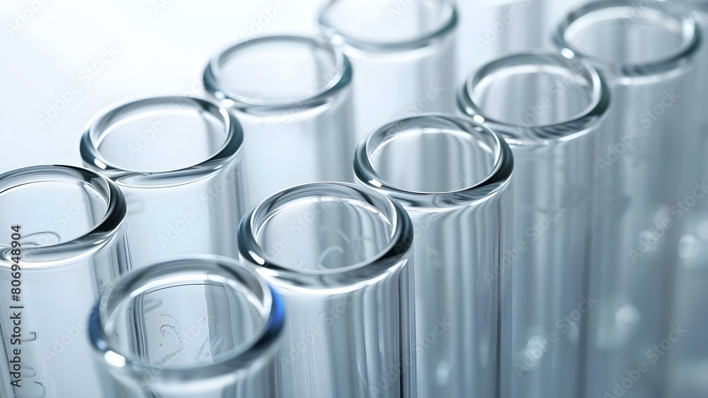In-Depth Analysis of Glass Tubes on a White Background. Concept Glass Tubes, Scientific Photography, White Background, Detailed Examination In-Depth Analysis of Glass Tubes on a White Background. Concept Glass Tubes, Scientific Photography, White Background, Detailed Examination