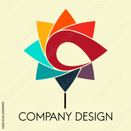Pinwheel Shape Abstract Corporate Business Logo vector for company design. Flowers figure vector logo on plain background.