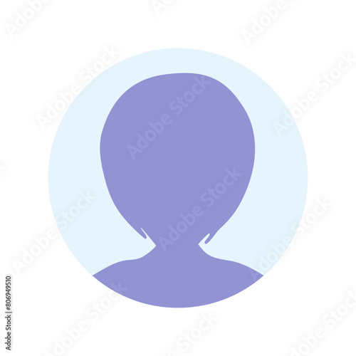 Vector flat illustration in purple-blue gradations. Avatar, user profile, person icon, profile picture. Suitable for social media profiles, icons, screensavers and as a template.