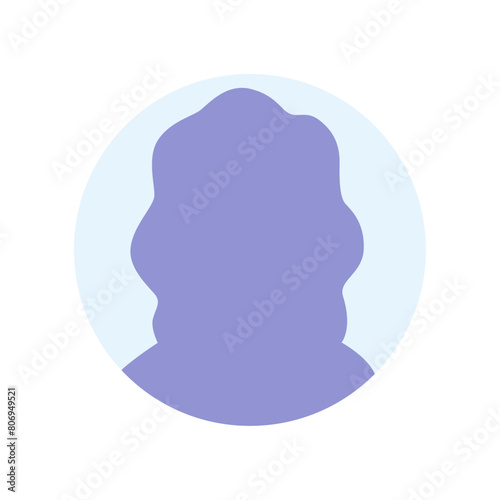 Vector flat illustration in purple-blue gradations. Avatar, user profile, person icon, profile picture. Suitable for social media profiles, icons, screensavers and as a template.