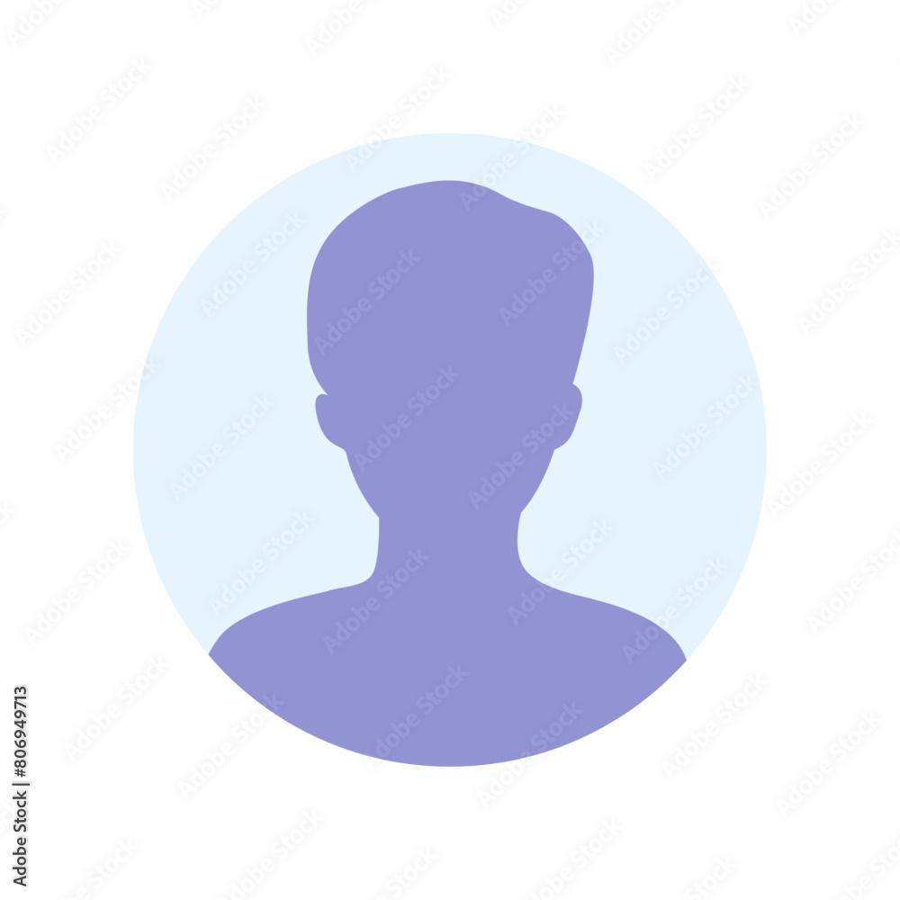 Vector flat illustration in purple-blue gradations. Avatar, user profile, person icon, profile picture. Suitable for social media profiles, icons, screensavers and as a template. Vector flat illustration in purple-blue gradations. Avatar, user profile, person icon, profile picture. Suitable for social media profiles, icons, screensavers and as a template.