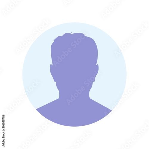 Vector flat illustration in purple-blue gradations. Avatar, user profile, person icon, profile picture. Suitable for social media profiles, icons, screensavers and as a template.