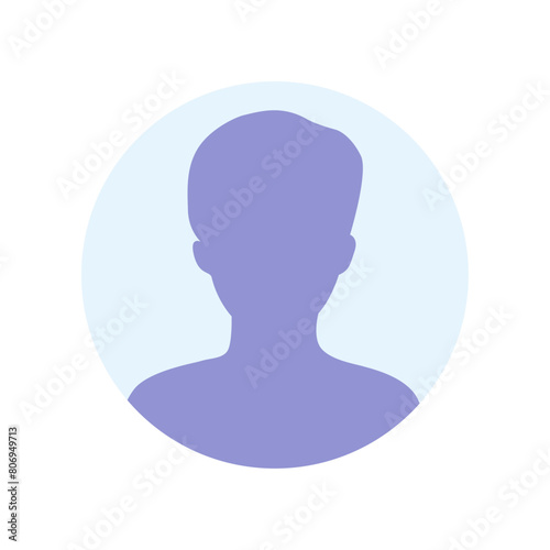 Vector flat illustration in purple-blue gradations. Avatar, user profile, person icon, profile picture. Suitable for social media profiles, icons, screensavers and as a template.