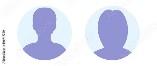 Vector flat illustration in purple-blue gradations. Avatar, user profile, person icon, profile picture. Suitable for social media profiles, icons, screensavers and as a template.