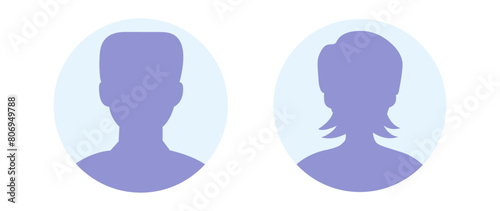 Vector flat illustration in purple-blue gradations. Avatar, user profile, person icon, profile picture. Suitable for social media profiles, icons, screensavers and as a template.