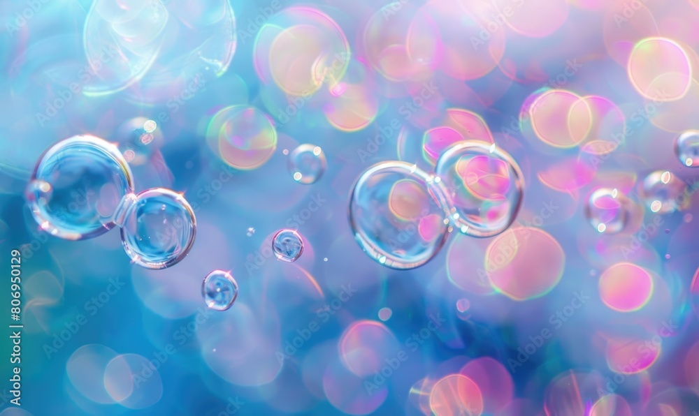 Water bubbles in air abstract background
