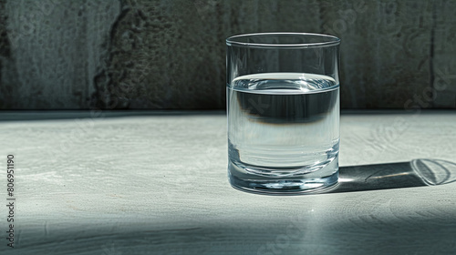 Clean water sparkles in a glass, epitomizing purity and well-being