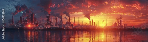 Crisp and Clean Oil Refinery Vector Design for Technical Training Programs