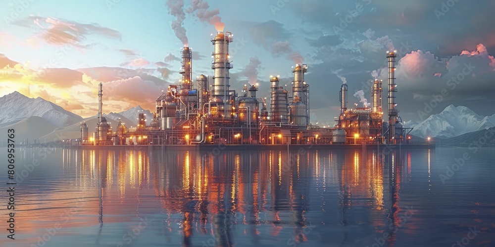 intricately crafted oil refinery vector design perfect for industry newsletters and updates. intricately crafted oil refinery vector design perfect for industry newsletters and updates.